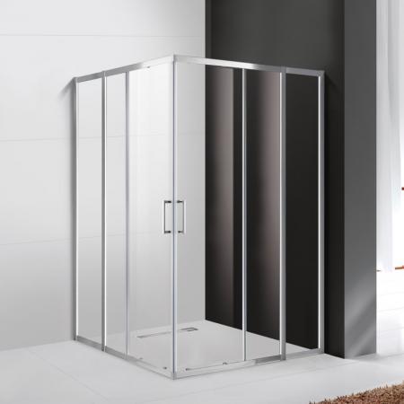 Душевой уголок Cezares Molveno-A-22-90+30-C-Cr-IV, 120 x 120 x 190 см, стекло прозрачное, хром